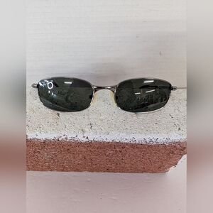 Ray-Ban Silver Frame Green Lens Oval Sunglasses